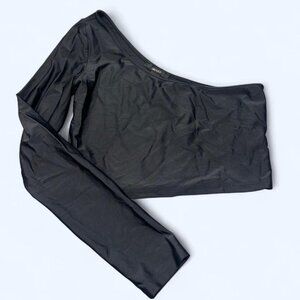 Forever 21 One Shoulder Black Crop Top